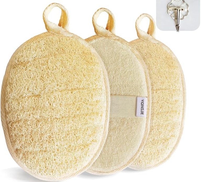 Natural Loofah Sponge Exfoliating Body Scrubber ,Made with Eco-Friendly and Biodegradable Shower Luffa Sponge, Loofah for Women and Men