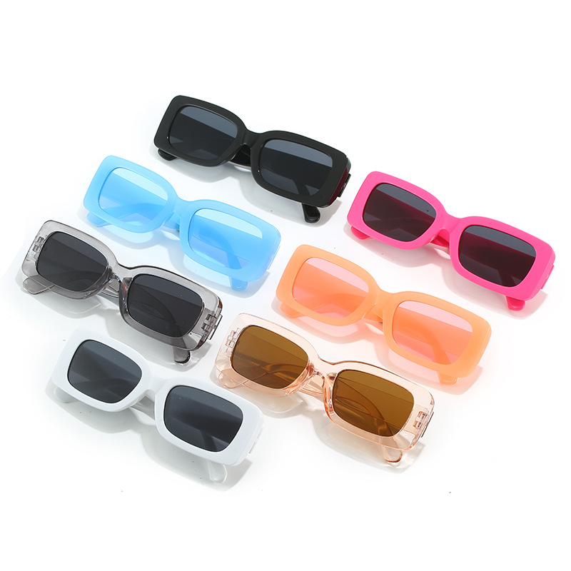 Retro Rectangle Sunglasses Pack for Women Men Vintage Trendy Square Glasses UV400 Protection