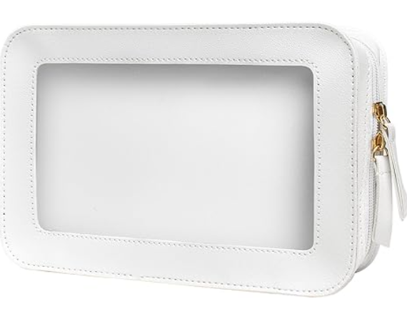 Clear Makeup Bags, TSA Approved Toiletry Bag with Zipper, Clear Makeup Organizer Fit Carry-on Travel Essentials,Clear Cosmetic Bags for Women Men