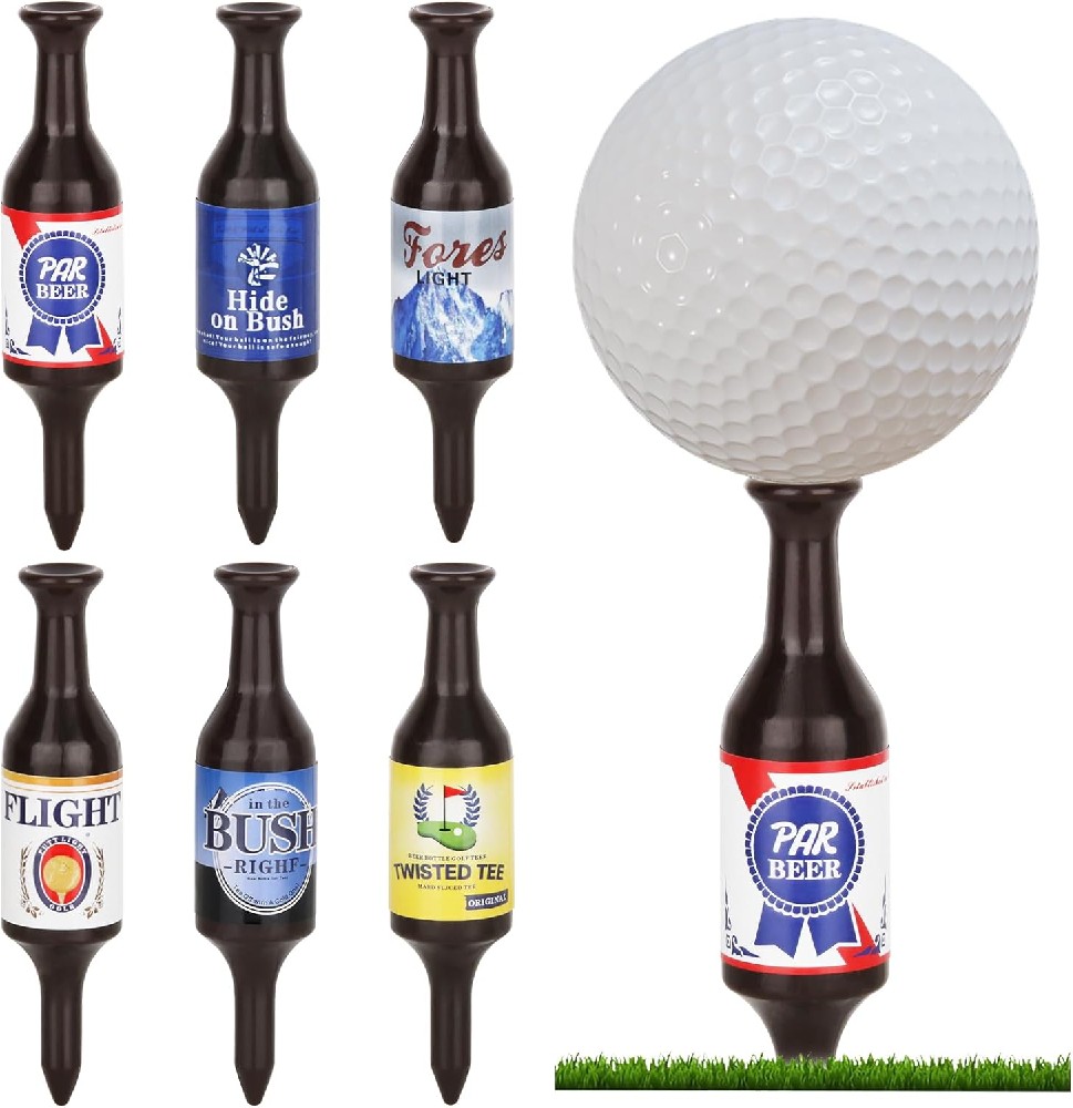 Golf Tees Beer Bottle Handmade, Durable and Recyclable Plastic Golf Tee Accessories, Funny Golf Gifts for Men, Father, Golfers, 3.54