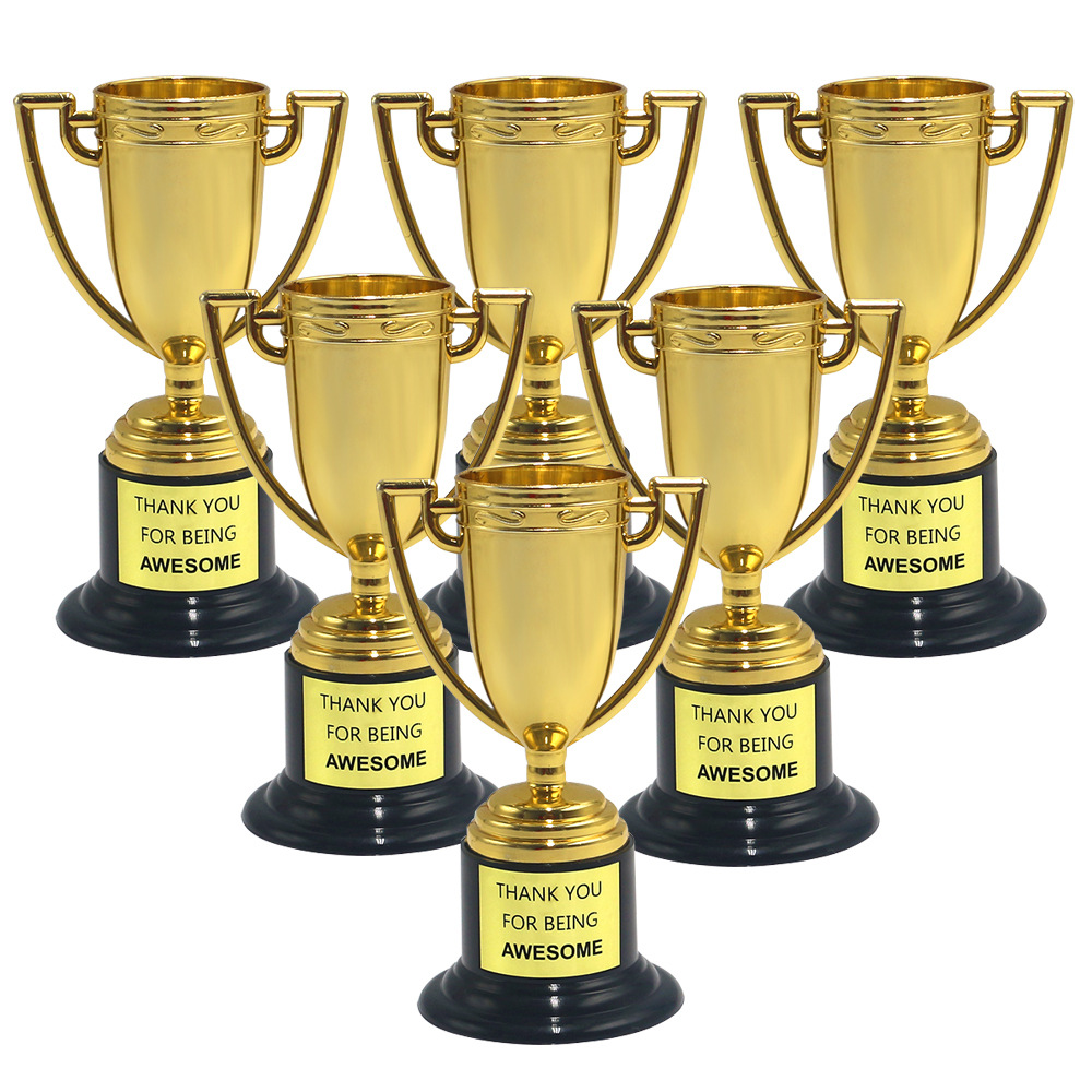 Mini Trophies,Gold Trophy Award, Plastic Trophies for Kids, 4 Inch Trophy Cups, Award Trophies for Party Favors, Props, Rewards, Winning Prizes, Competitions Ceremony Parties Favor
