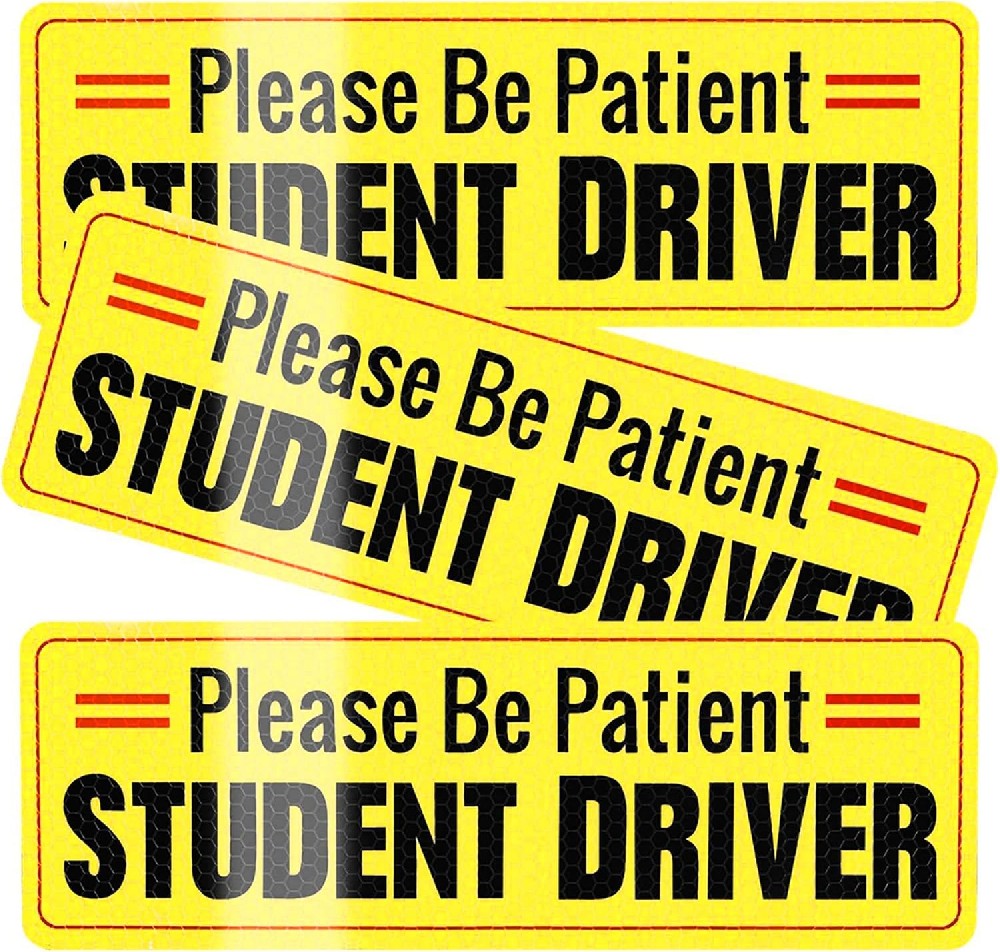 Student Driver Magnet for Car,Please Be Patient Student Driver,Magnetic Student Driver Sign,3Pcs Reflective Novice Driver Sticker,New Driver Decal for Car Removable Exterior Accessories