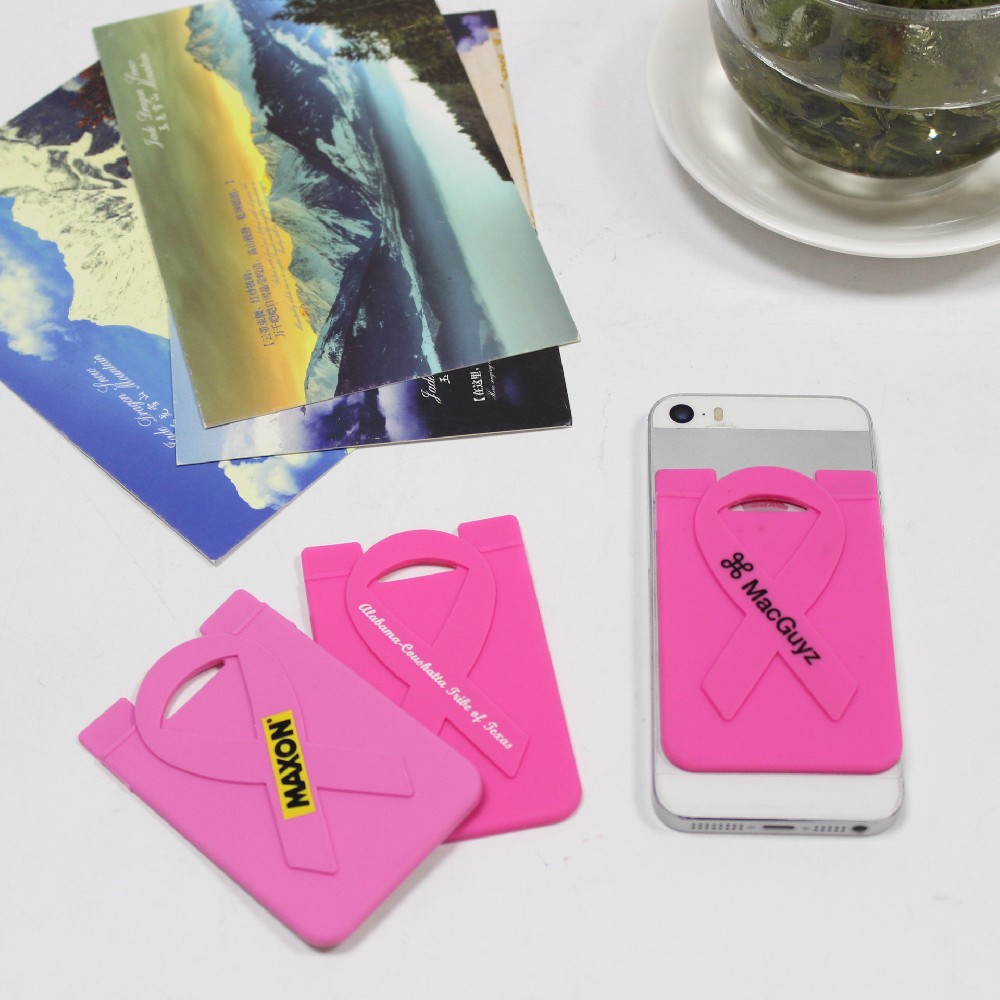 Card Holder for Back of Phone, Pouch Silicone Wallet Sleeve Pocket Stick-on ID Credit Card for All Smartphones