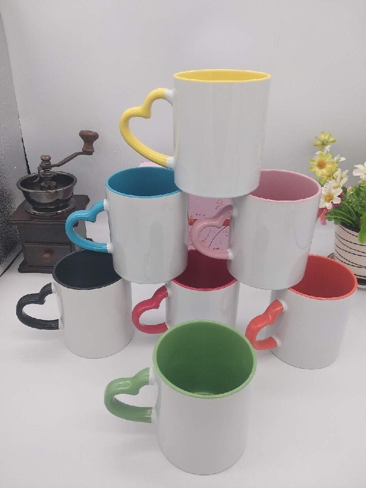 OZ250  11oz Dishwasher Ceramic Mug Classic Cup and Heart Handle