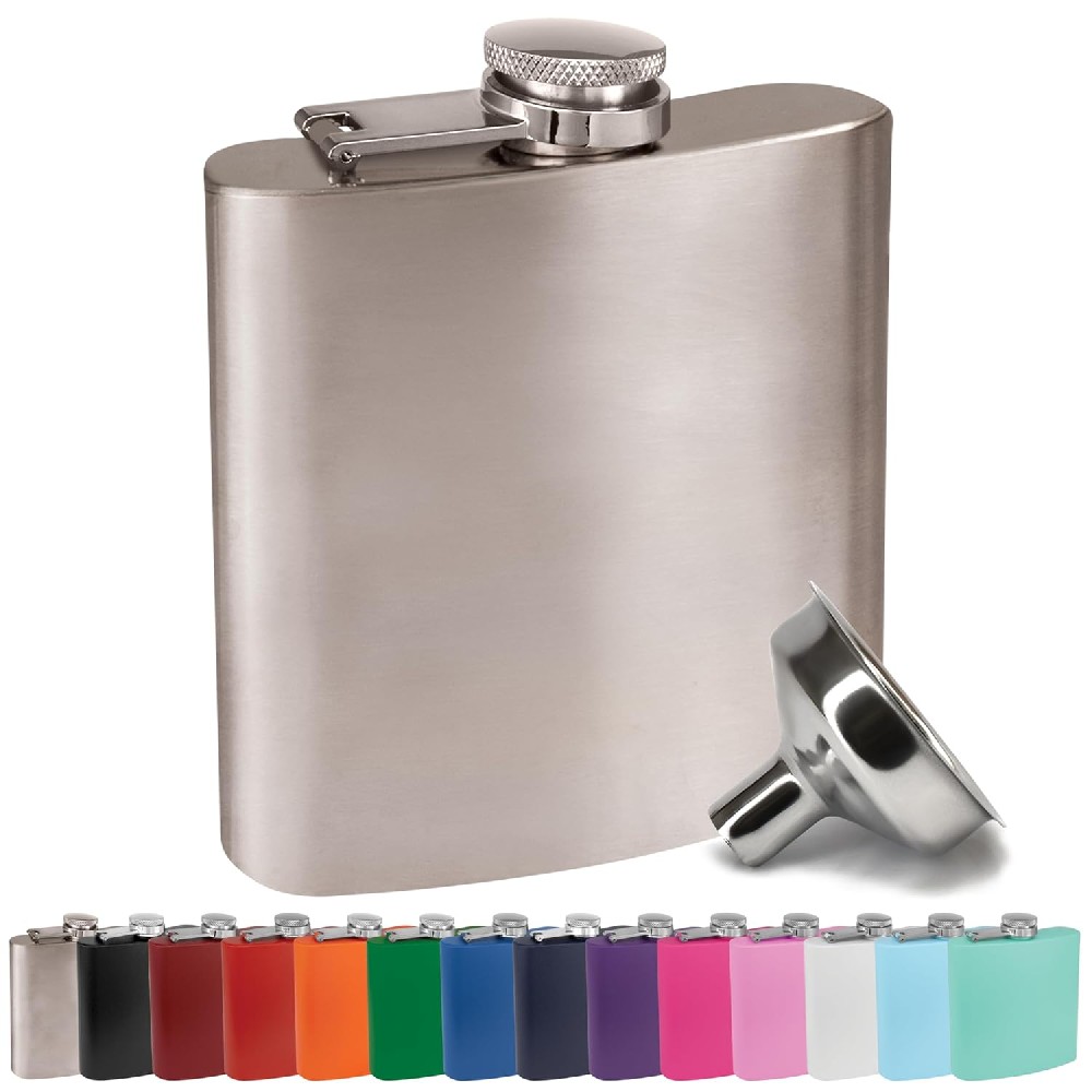 OZ007  Stainless Steel Hip Flask with Funnel for Men & Women