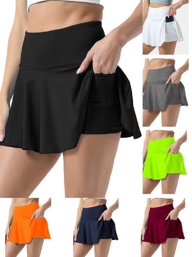 OZ287  Women's Tennis Golf Skirts High Waisted with Pockets Inner