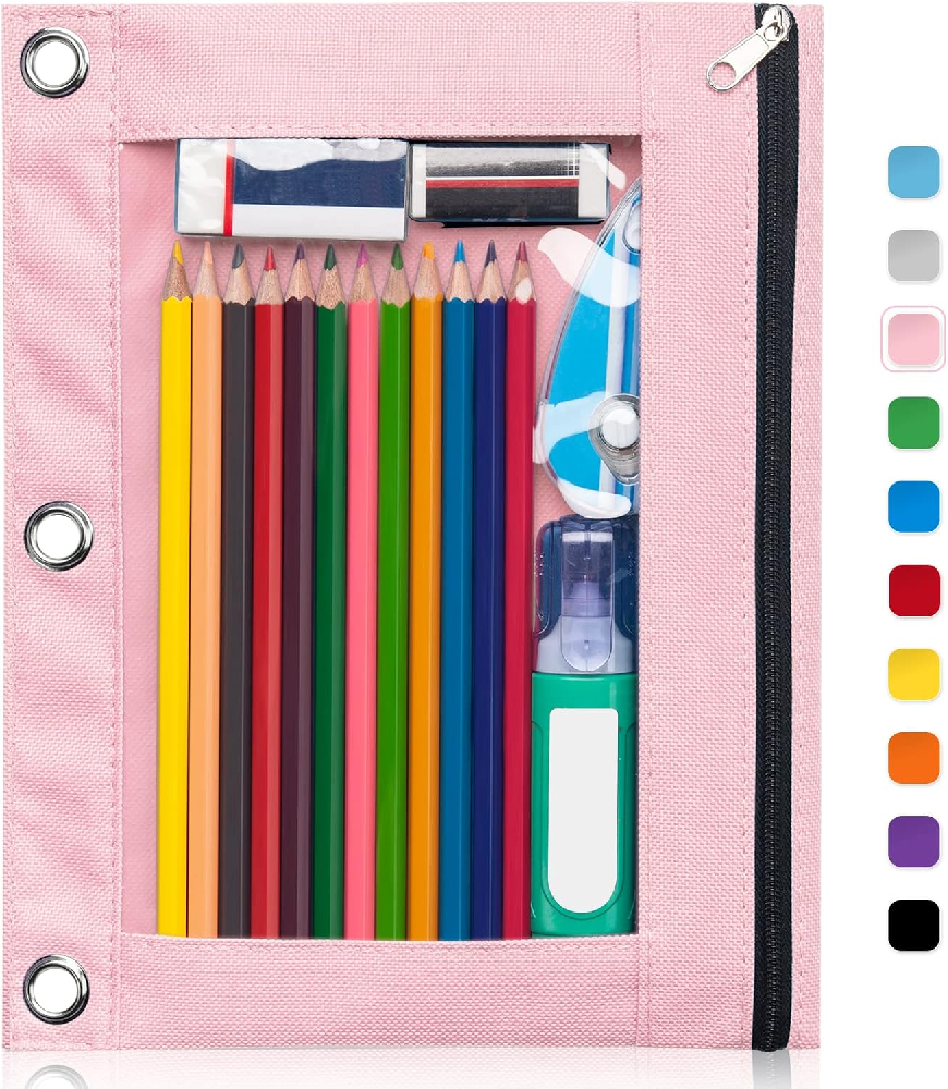 OZ254  Big Pencil Pouch for 3 Ring Binder Case with Smooth ZipperV