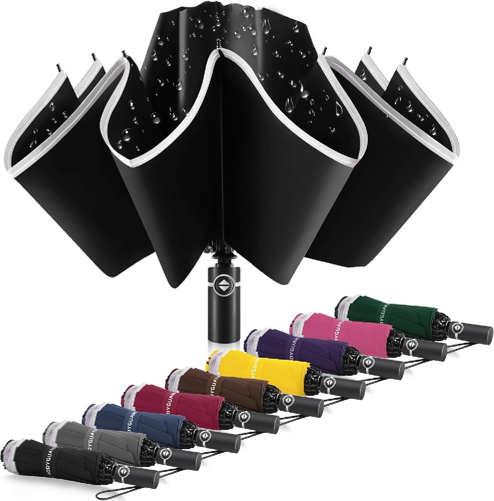 OZ062  Inverted Umbrella Windproof for Rain & Sun Reflective Strip
