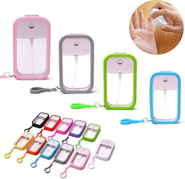 OZ057  Perfume Hand Sanitizer Spray Bottle with Silicone Case 50 ml