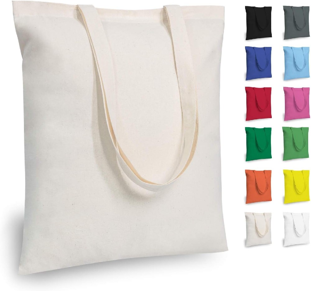 OZ113 Economical Cotton Tote Bags Lightweight Reusable Grocery