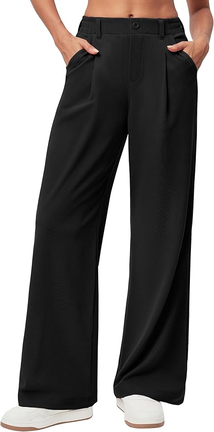 OZ037 Wide Leg Pants Woman Stretchy Work Dress Pants Pull Trousers